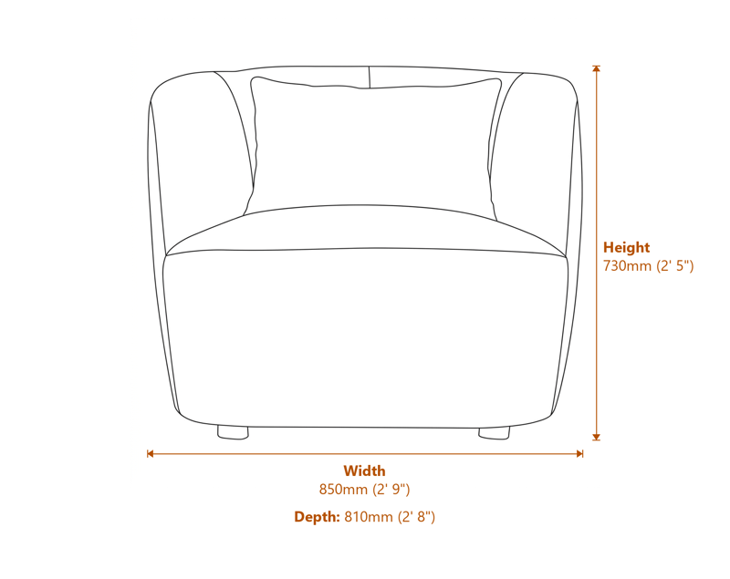 Accent Chairs Dimensions Diagram