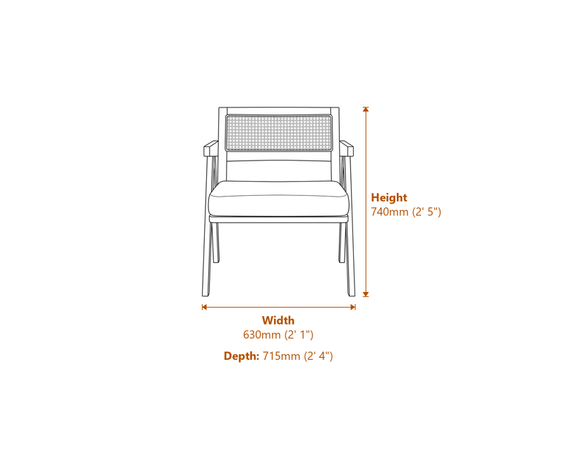 Armchairs Dimensions Diagram