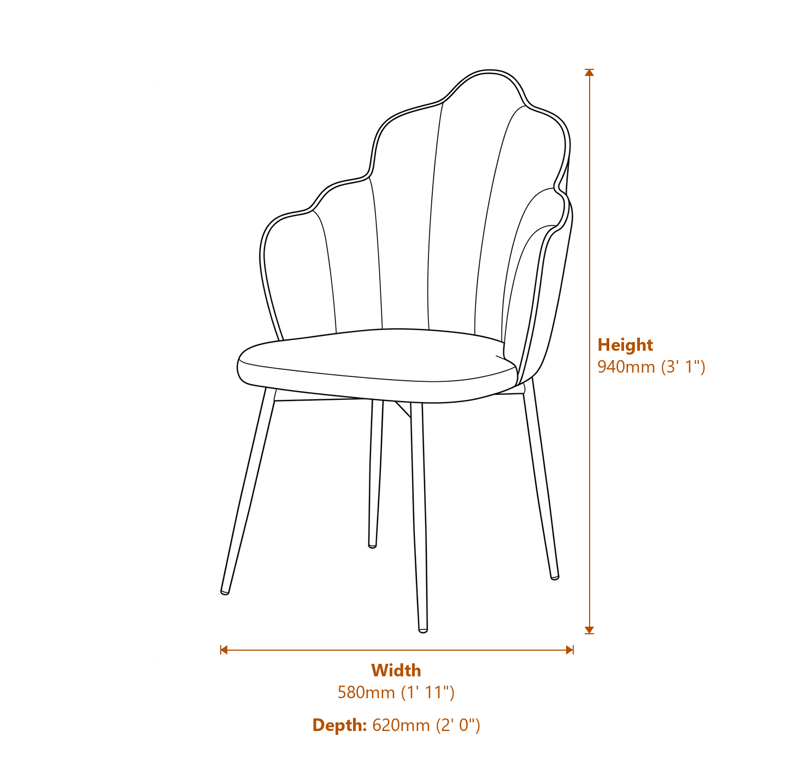 Accent Chairs Dimensions Diagram