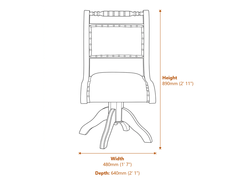 Accent Chairs Dimensions Diagram