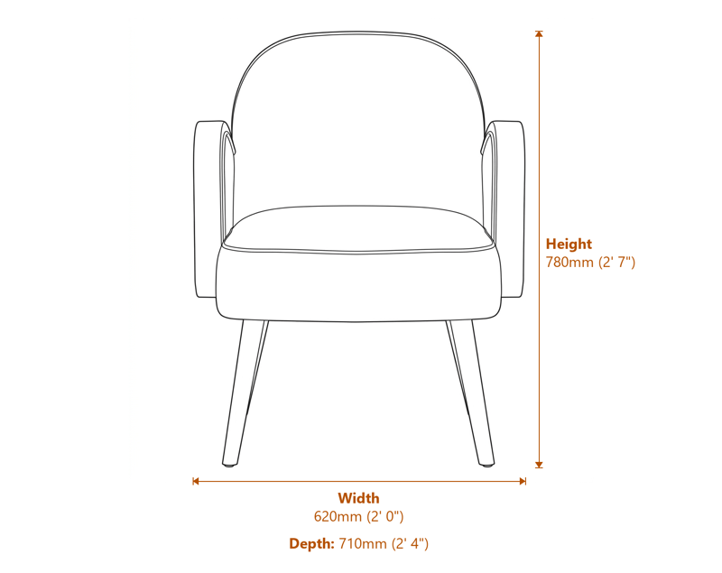 Accent Chairs Dimensions Diagram