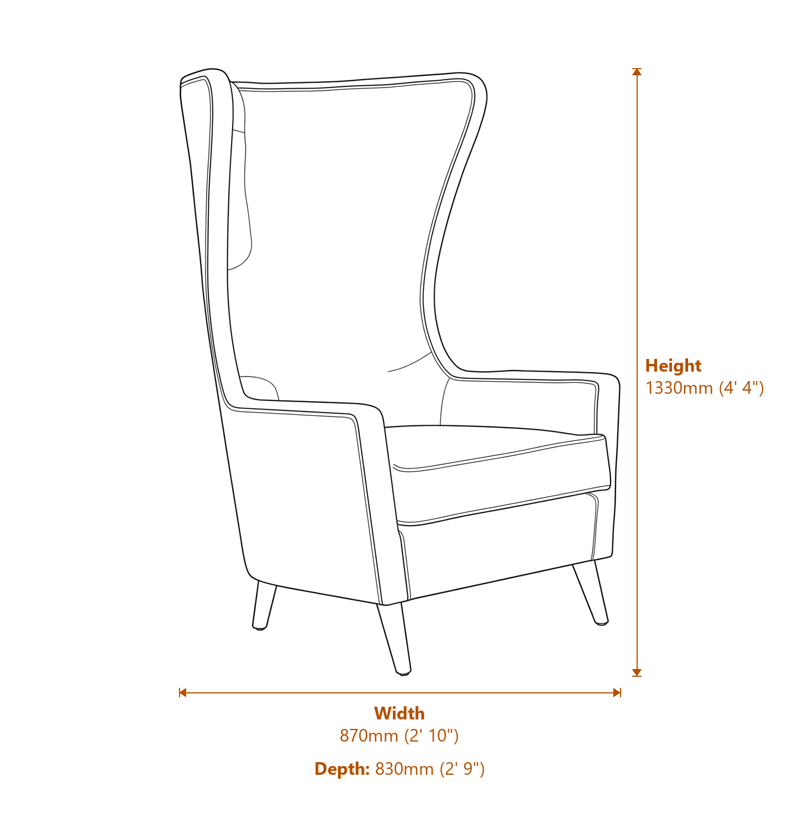 Accent Chairs Dimensions Diagram