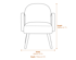 Hala Black Velvet and Rattan Armchair Dimensions Diagram
