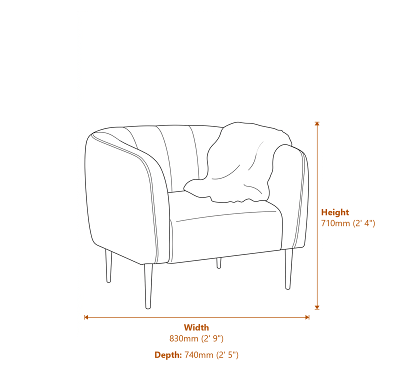 Armchairs Dimensions Diagram
