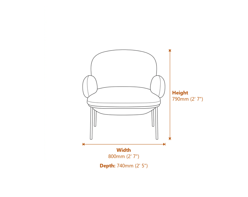 Armchairs Dimensions Diagram