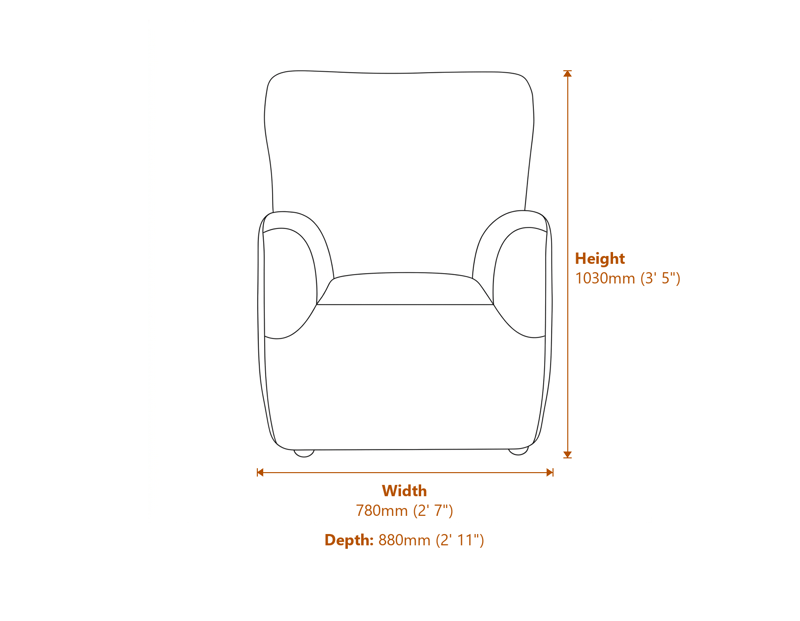 Armchairs Dimensions Diagram