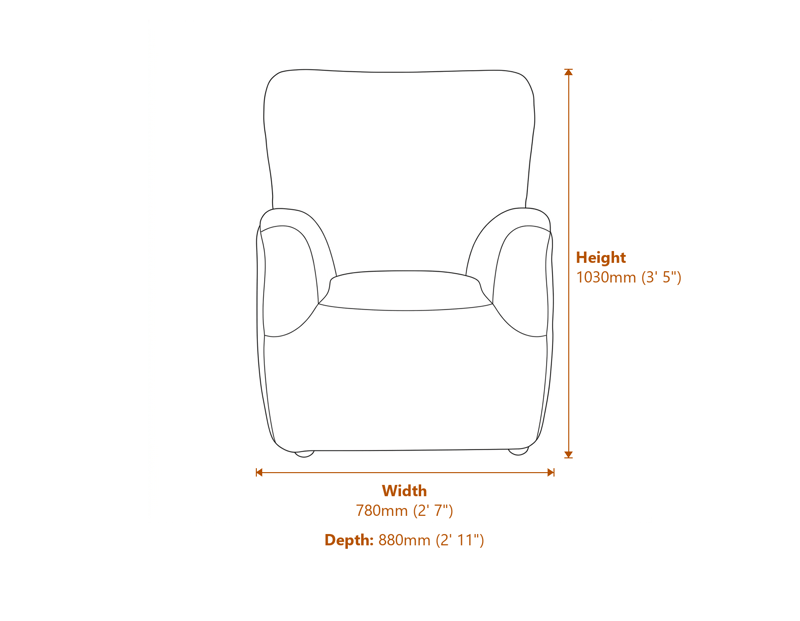 Armchairs Dimensions Diagram