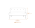 Beau 2 Seater Sofa Sand Blonde Wood Dimensions Diagram