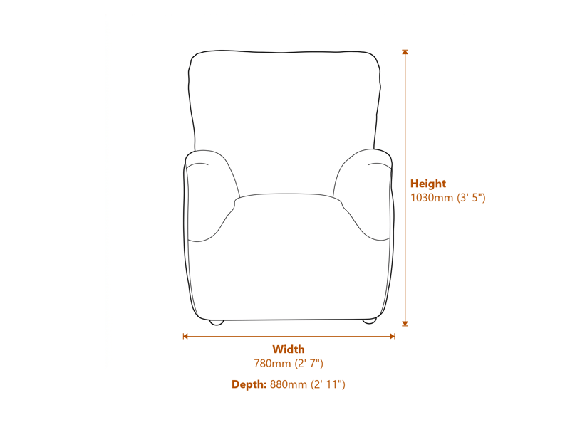Armchairs Dimensions Diagram