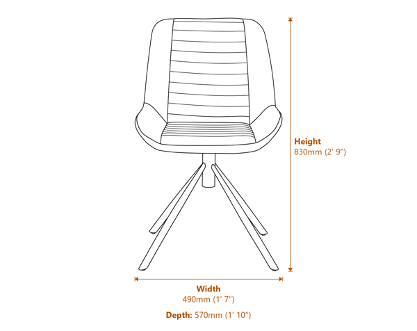 Buffalo Tan Leather Chair Dimensions Diagram