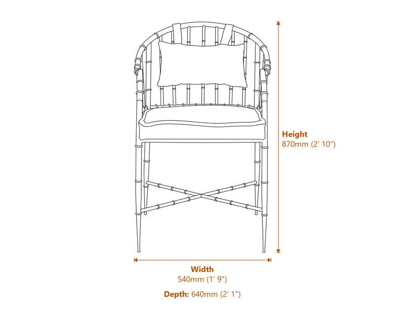 Accent Chairs Dimensions Diagram