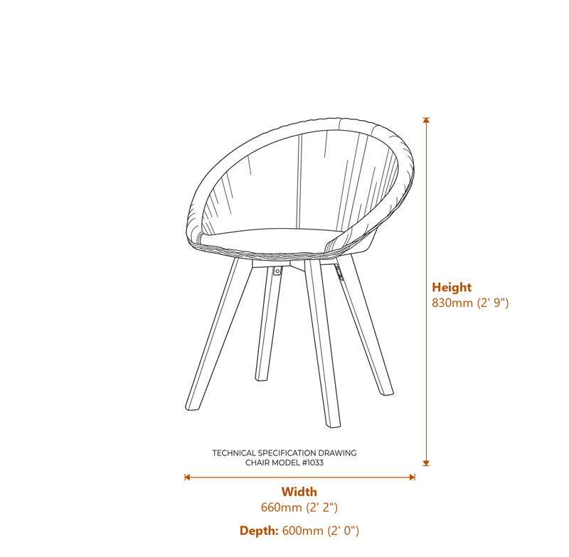 Accent Chairs Dimensions Diagram
