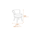 Kids Loretta Mink Velvet Chair Dimensions Diagram