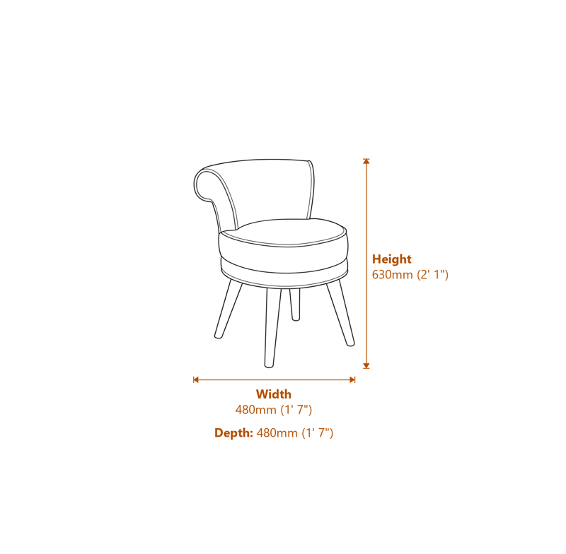 Accent Chairs Dimensions Diagram