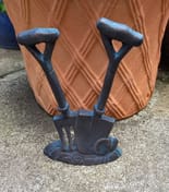 Cast Iron Spade and Fork Doorstop Ornament Original