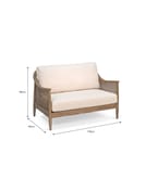 Templecombe Rattan 2 Seater Sofa Oatmeal back