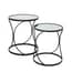 concaved set of two black mirrored side tables 5