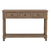 delphine collection 3 drawer console with shelf 4