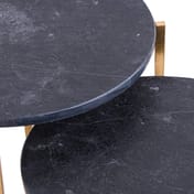 set of 2 gold and black marble tables 3