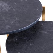 set of 2 gold and black marble tables 2