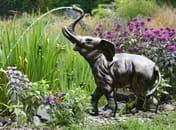 Baby Elephant Fountain Metal Garden Ornament - original supplier photo