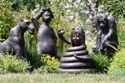 Large Jungle Book Garden Ornament Set of 4 in Garden Setting