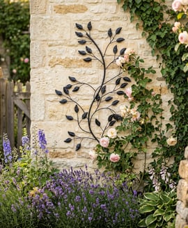Branch and Leaves Decorative Garden Wall Art