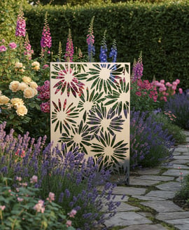 Daisy Steel Decorative Garden Screen 1.8m