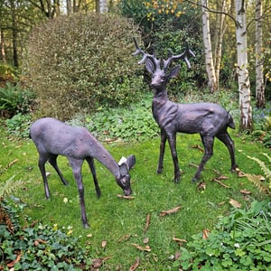 Metal deer garden sculptures