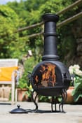 Large Murcia Steel Chimenea with BBQ Grill