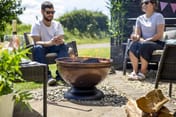 Globe Steel Garden Firepit with Grill