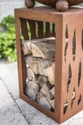Ochiba Oxidised Steel Firepit Storage