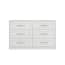 austen white 6 drawer chest of drawers front