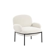 avery ivory boucle accent chair angle