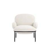 avery ivory boucle accent chair front