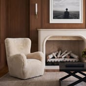 bear dawn faux fur armchair room shot