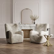 bear wolf faux fur armchair pair living room