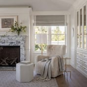 bear wolf faux fur armchair room shot