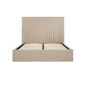 berlin beige ottoman bed tall headboard front view