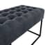 boden steel grey upholstered bench close up