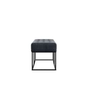 boden steel grey upholstered bench side