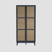 bordeaux blue rattan 2 door wardrobe front