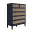 bordeaux blue rattan 4 2 drawer chest angle