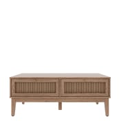 bordeaux oak rattan coffee table front