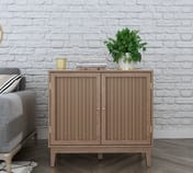 bordeaux oak rattan small sideboard lifestyle