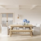bourton latte oak dining table front
