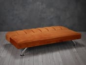 brighton orange sofa bed folded out room shot