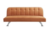 brighton orange velvet sofa bed front