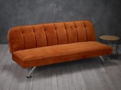 brighton orange velvet sofa bed lifestyle