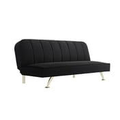 burlington black velvet sofa bed angle